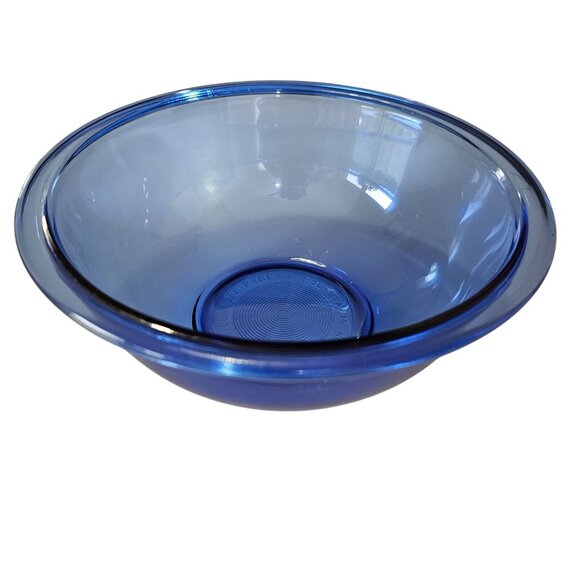Pyrex Glass Mixing Bowls 1.5qt cobalt blue small 8.5" mixing dish nesting kitche - Picture 1 of 9